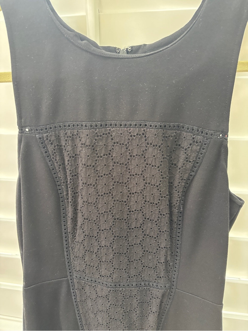J. Crew Collection Eyelet Panel Black Fit and Flare Dress Size 0